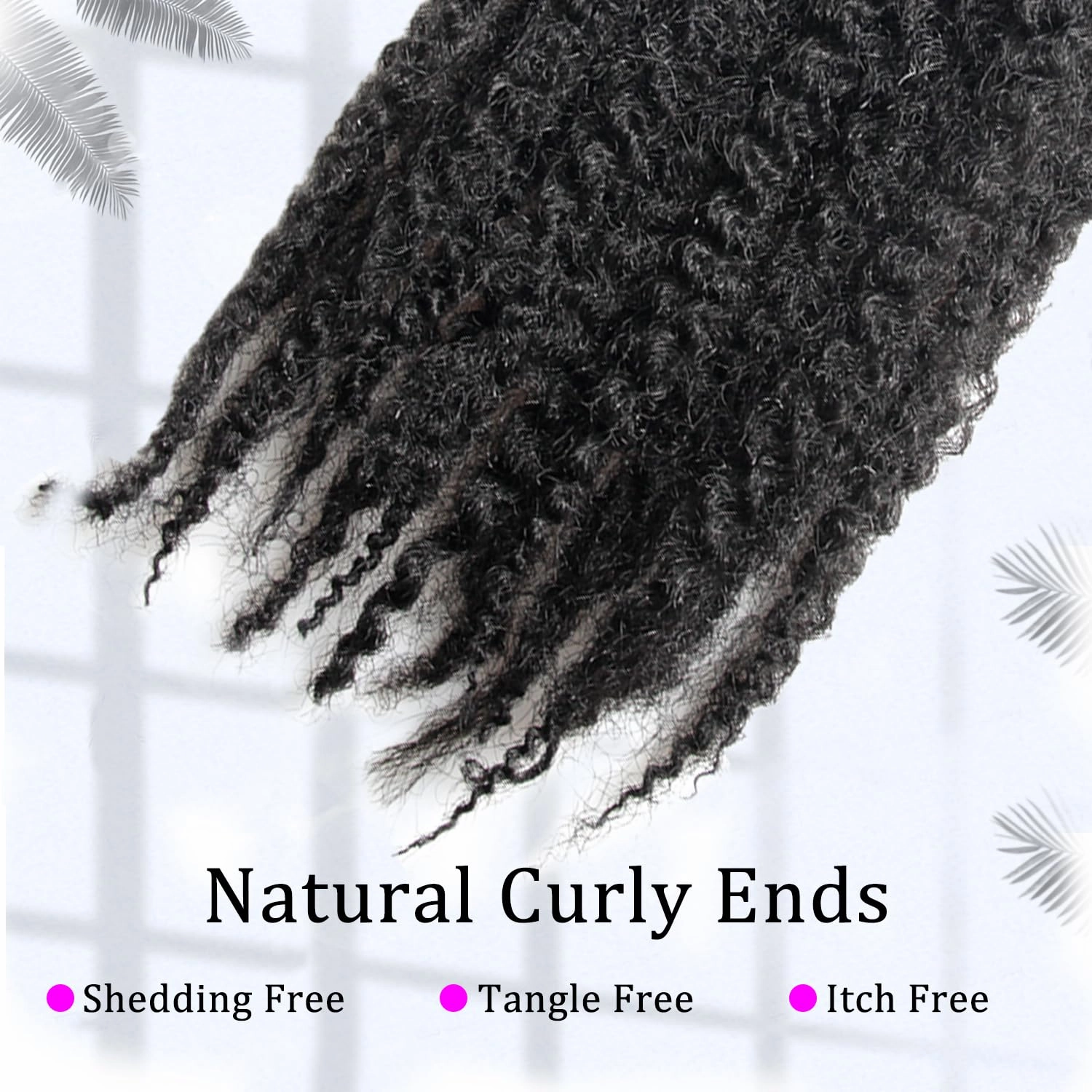Marley Twist Braiding Hair 14 inch Afro Kinky Curly Crochet Braids 8 Packs Cuban Twist Crochet Braids Synthetic Low Maintenance Skin-Friendly Marley Hair Extensions(1B, Packs of 8)