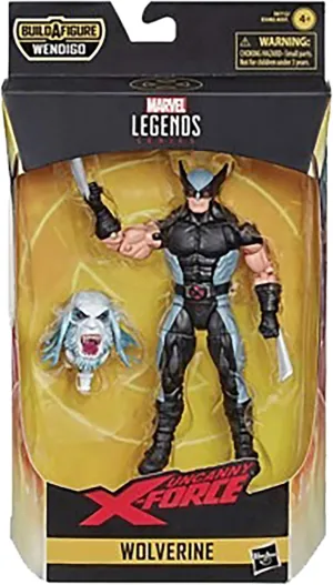Marvel Classic Hasbro Legends Series 6" Collectible Action Figure Wolverine Toy (X-Men/X-Force Collection) – with Wendigo Build-A-Figure Part, Brown/A