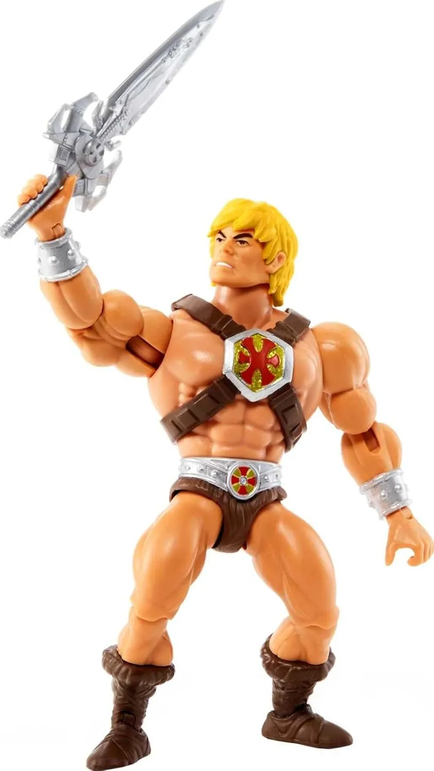 Masters of the Universe Origins Toy, He-Man Super-Hero Action Figure, Posable with Accessory and Mini Comic Book, MOTU Collectible​