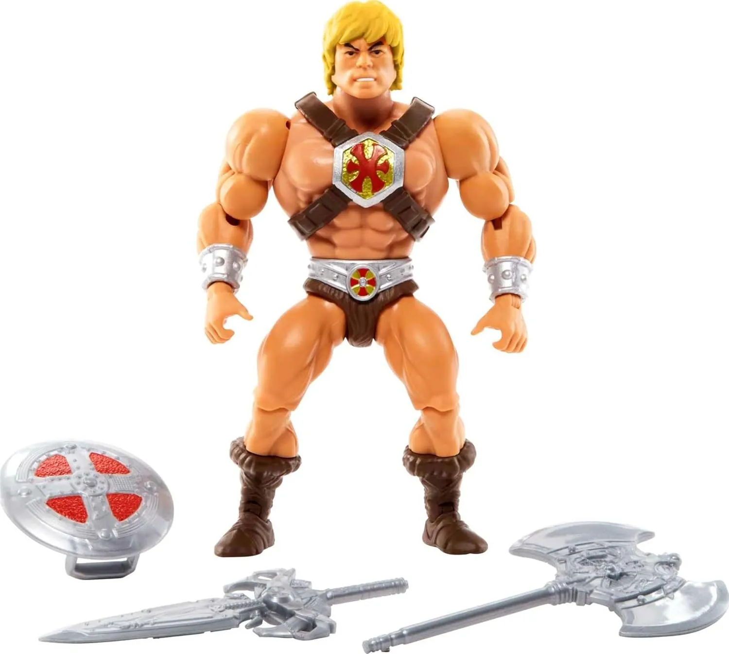 Masters of the Universe Origins Toy, He-Man Super-Hero Action Figure, Posable with Accessory and Mini Comic Book, MOTU Collectible​