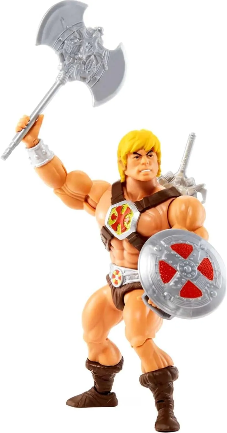 Masters of the Universe Origins Toy, He-Man Super-Hero Action Figure, Posable with Accessory and Mini Comic Book, MOTU Collectible​