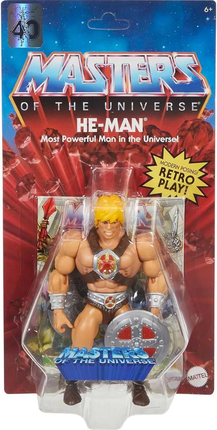 Masters of the Universe Origins Toy, He-Man Super-Hero Action Figure, Posable with Accessory and Mini Comic Book, MOTU Collectible​