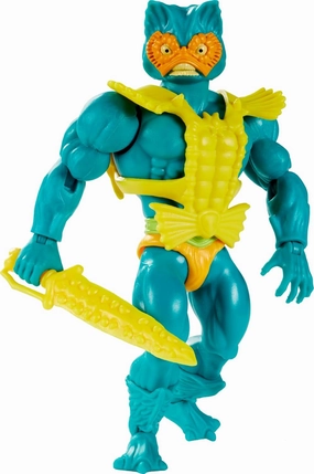 Masters of the Universe Origins Action Figure, Mer-Man Collectible, MOTU Ocean Warlord Villain, 16 Posable Joints, 5.5 Inch with Accessories