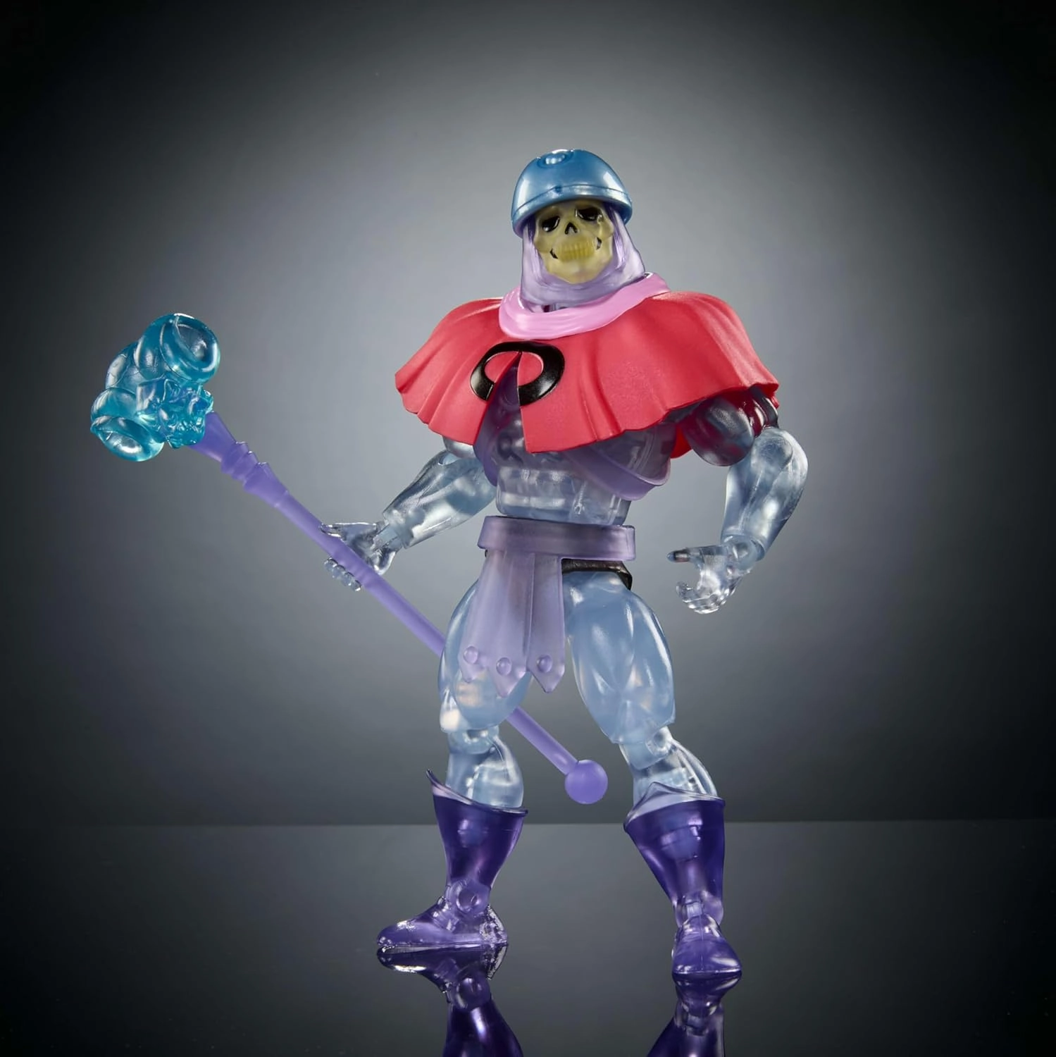 Masters of Universe Origins Action Figure Invisible Skeletor Cartoon Collection, 5.5-inch 1980s TV Villain, Detailed Clear Design & Alt Face Plate