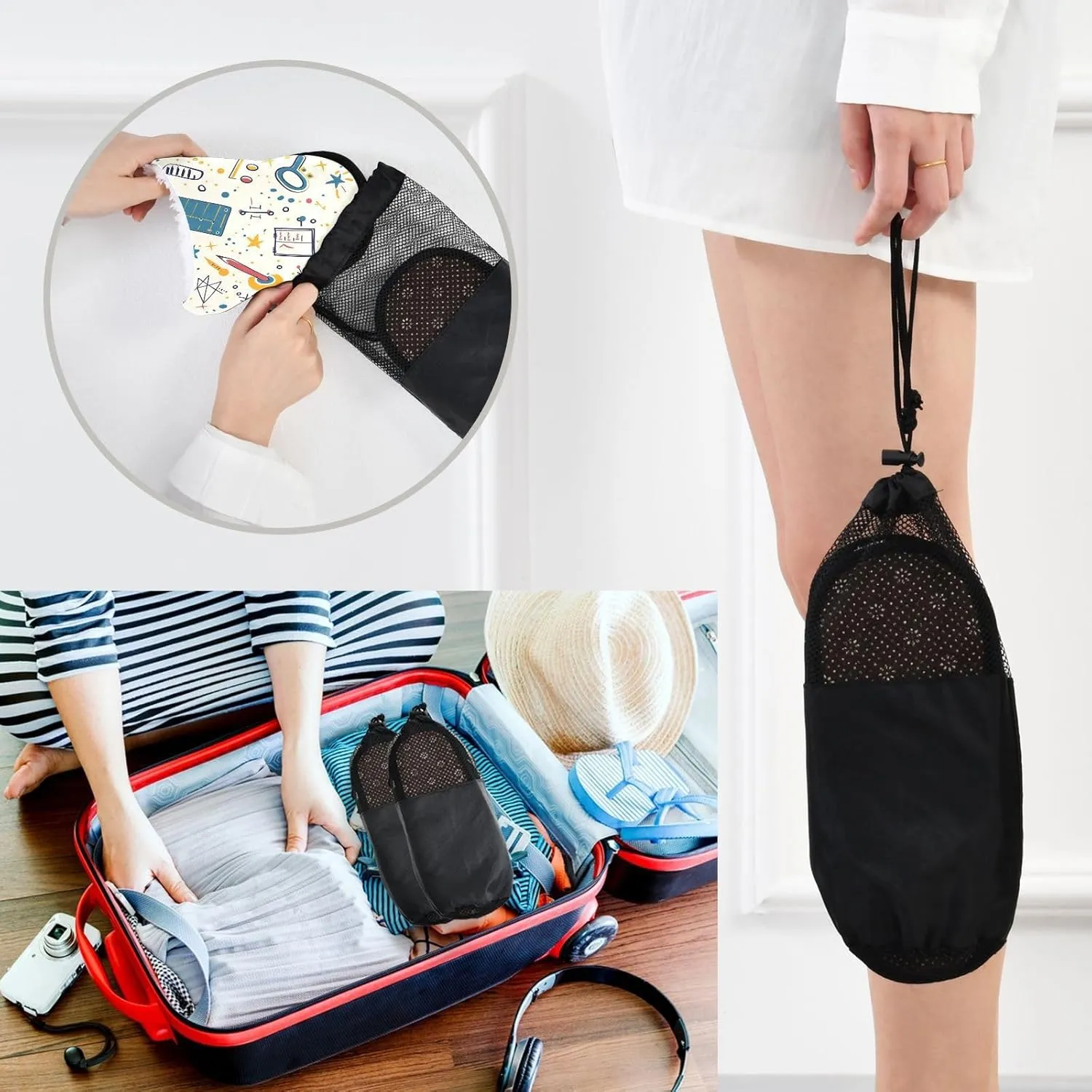Math Stationeries Polka Dots Plush Slippers for Women Men Warm Comfortable Travel Spa Slipper Non-slip House Shoes
