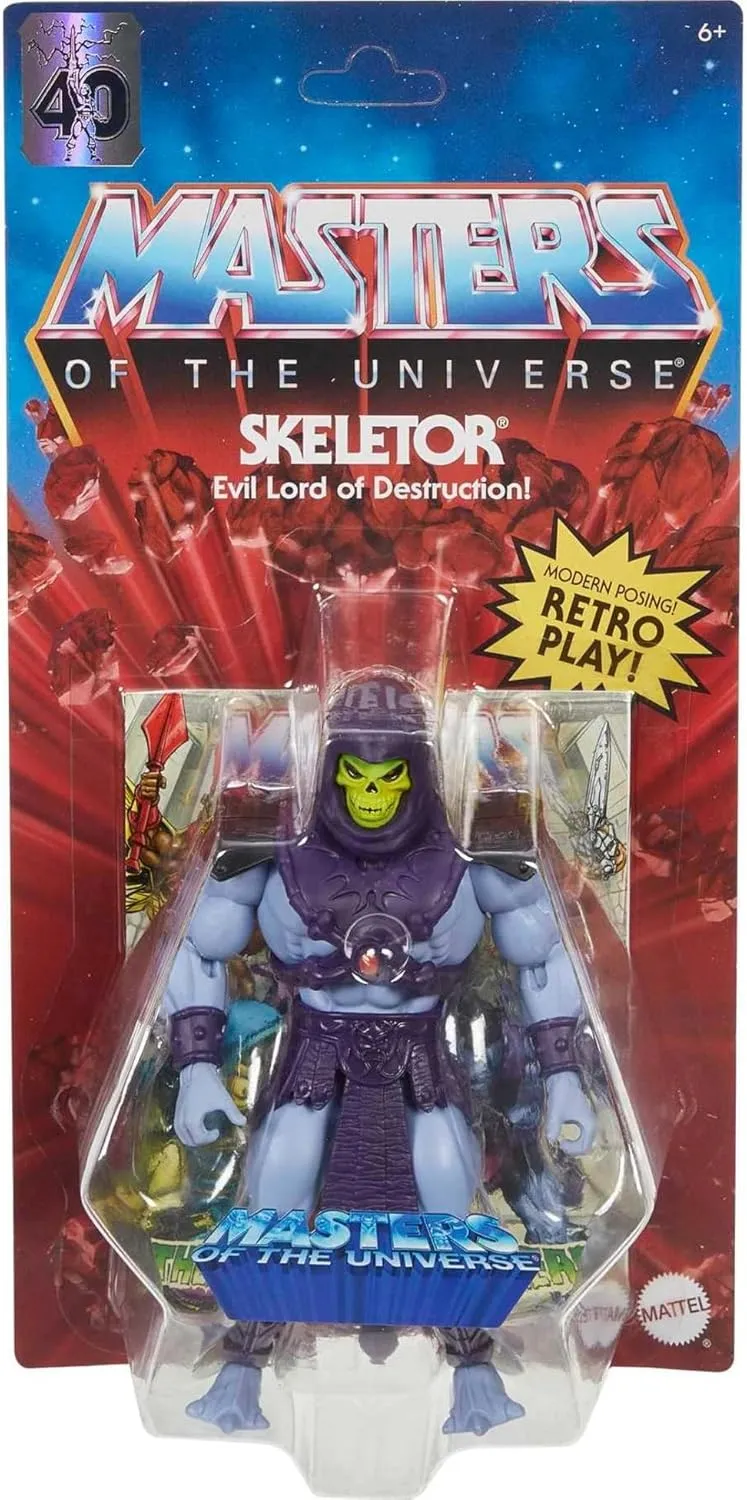 Mattel Masters of the Universe Origins Action Figure & Accessories Set, Skeletor 5.5-inch Collectible Toy with Posable Joints & Mini-Comic