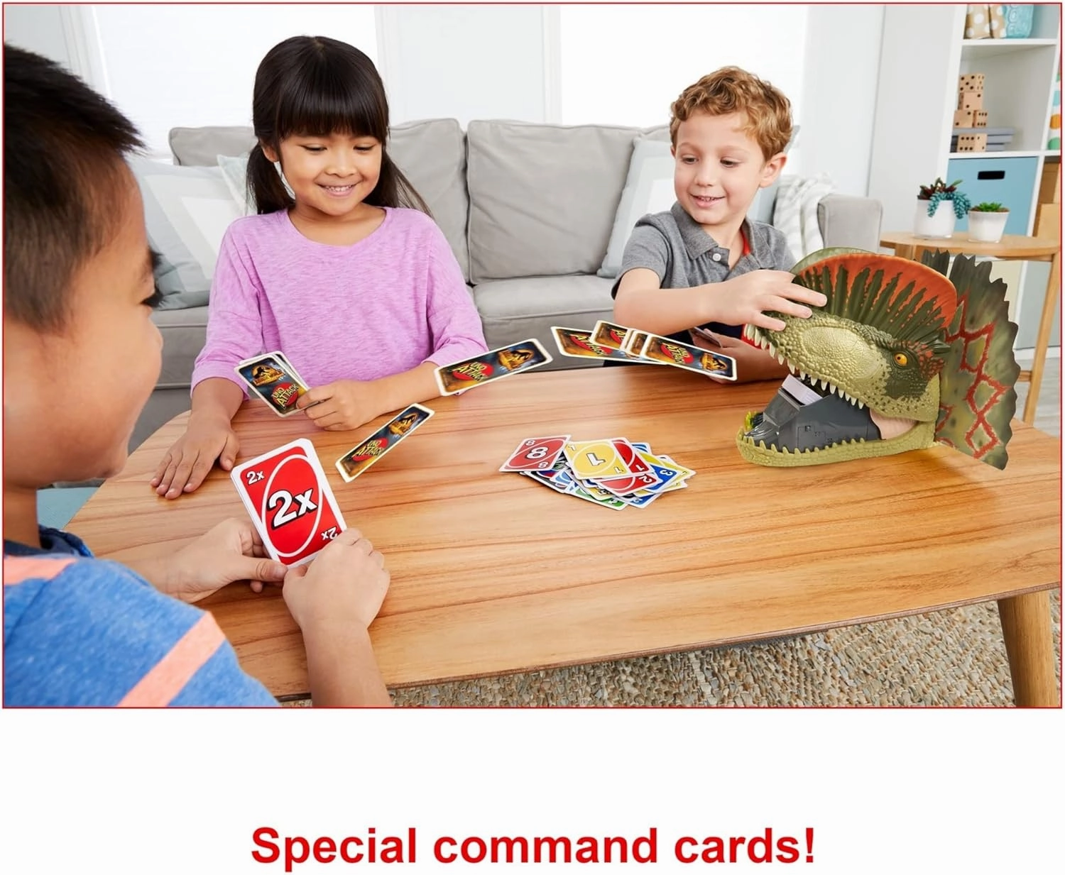 Mattel Games ​UNO Attack Jurassic World Dominion Card Game with Dinosaur Card Launcher for 2 to 10 Players Ages 7 Years & Older, Toy Gift and Collectible​ (Amazon Exclusive)