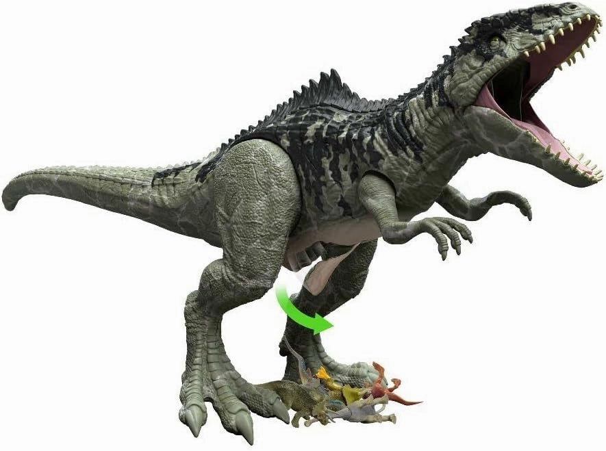 Mattel Jurassic World Super Colossal Dinosaur Action Figure, Large Giganotosaurus Dino Toy with Eating Feature, 3  Feet Long