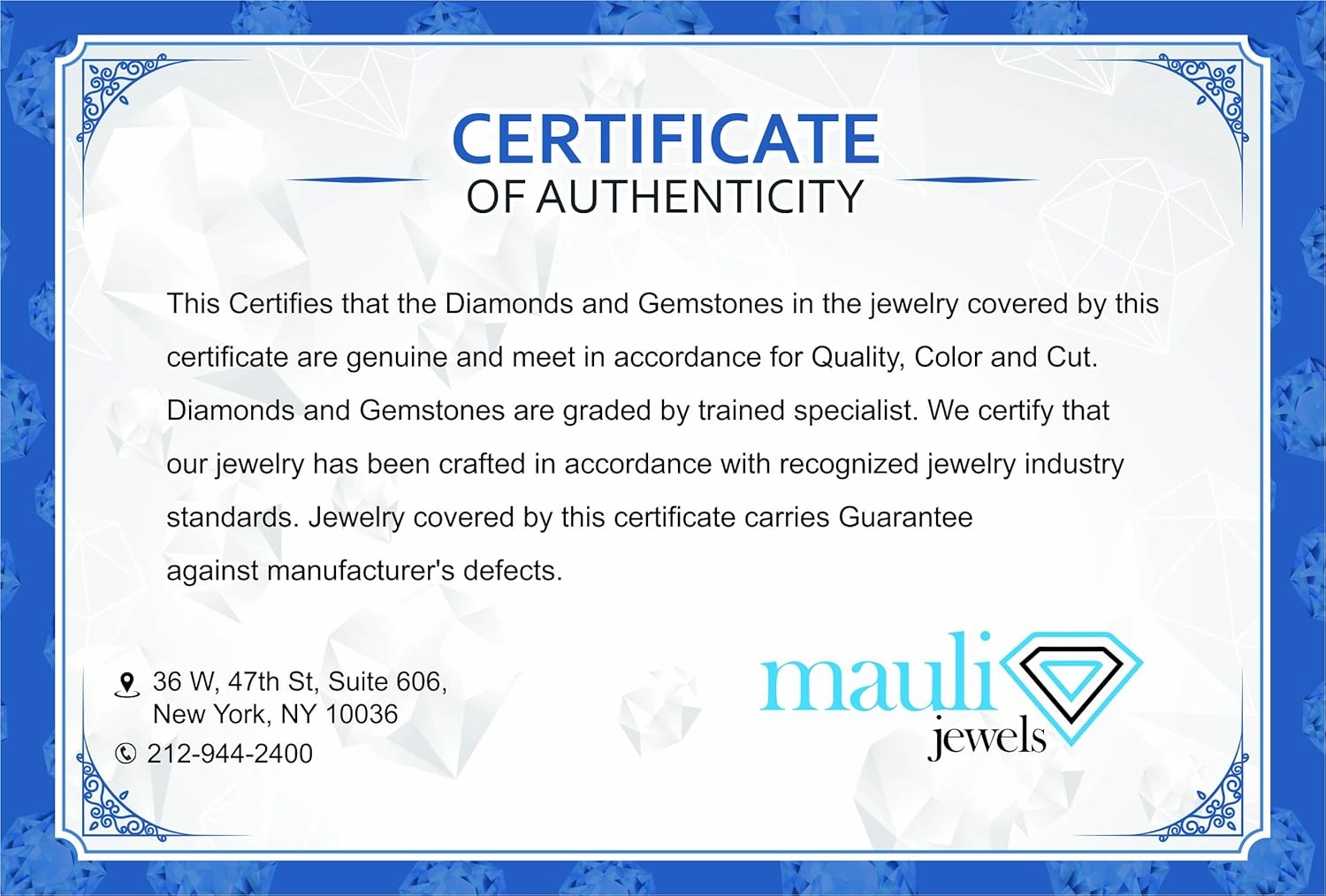 MauliJewels Rings for Women 1.32 Carat Interwine Shank Diamond And Sapphire Ring prong 14k White Gold