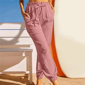Mauve Women's Lightweight Joggers - Drawstring Waist & Elastic Ankles
