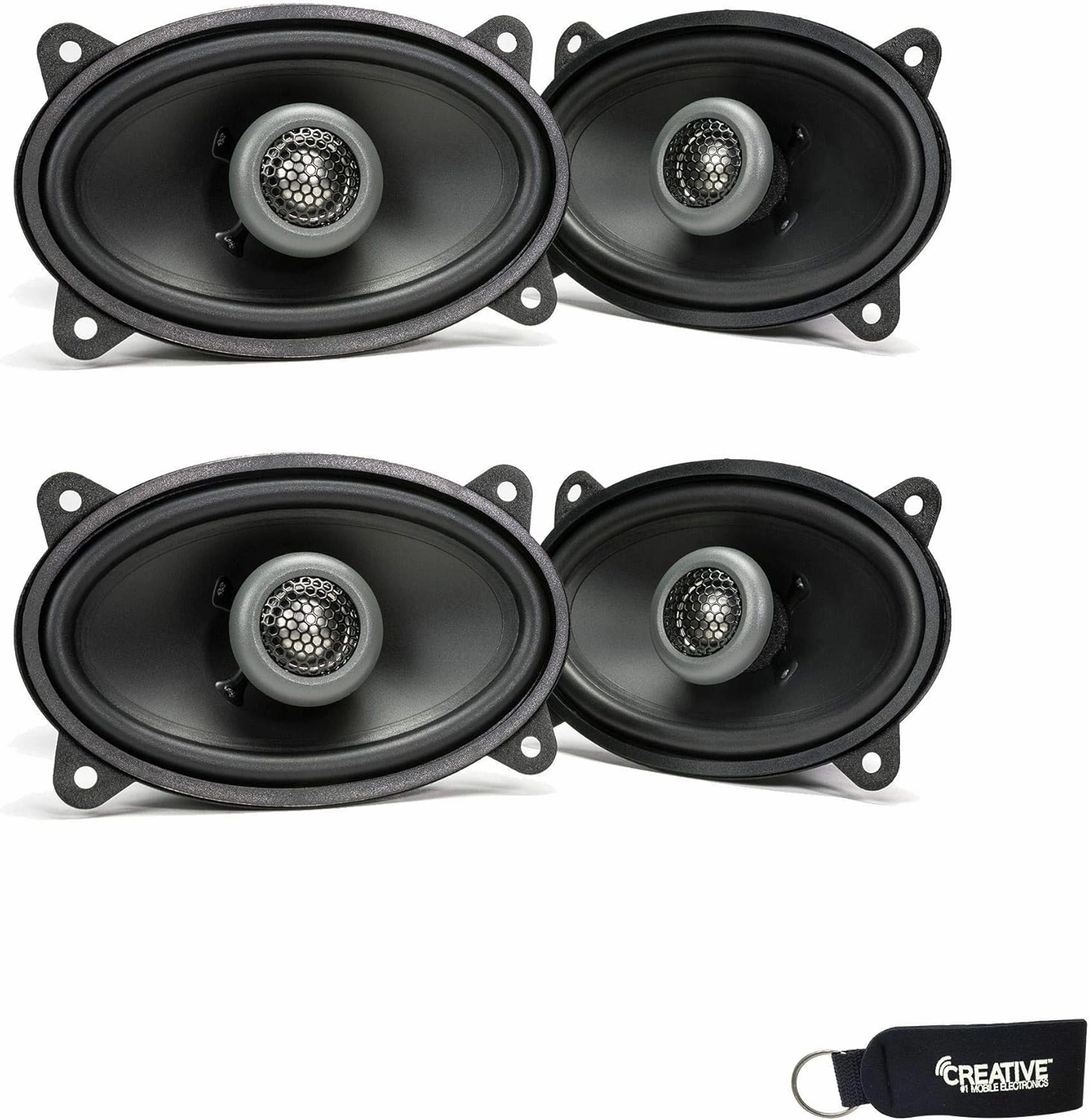 MB Quart - Two Pairs of Formula 4 X 6 Inch 2-Way Coaxial Car Speakers - FKB146