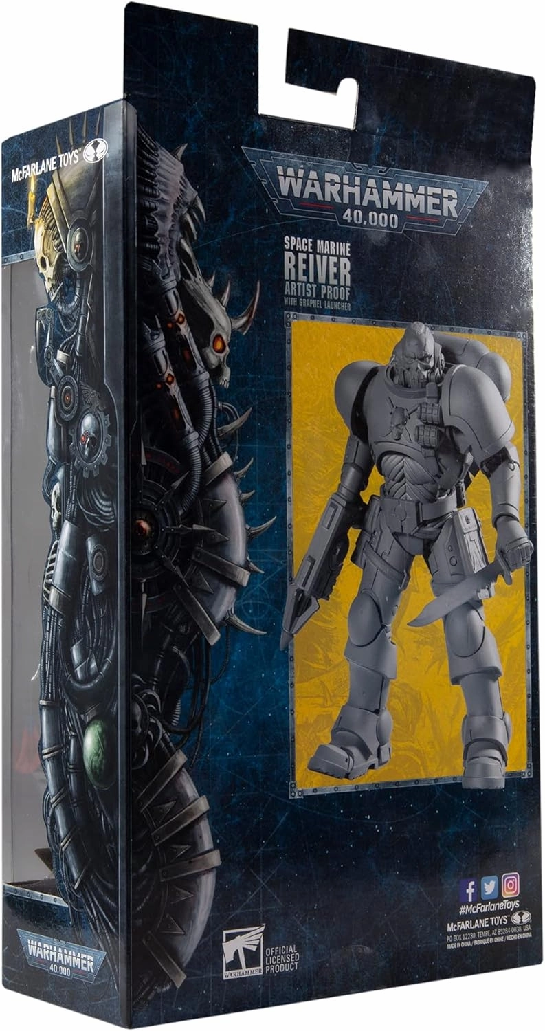McFarlane Toys Warhammer 40,000 Space Marine Reiver (Artist Proof) with Grapnel Launcher & Base 7" Action Figure