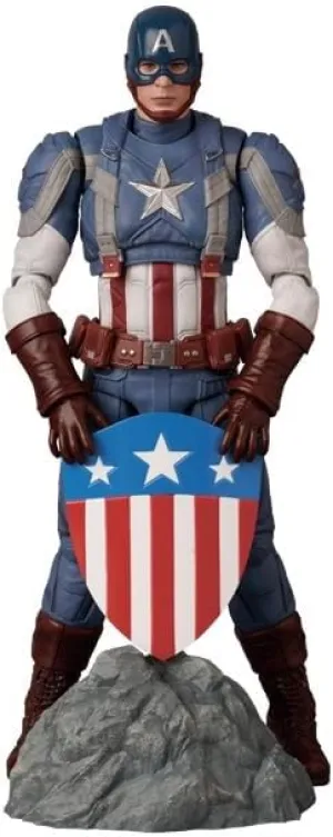 MEDICOM TOY MAFEX Captain-America (Classic Suit) Action Figure. Includes Original Sturdy Protective case. Japan Import.
