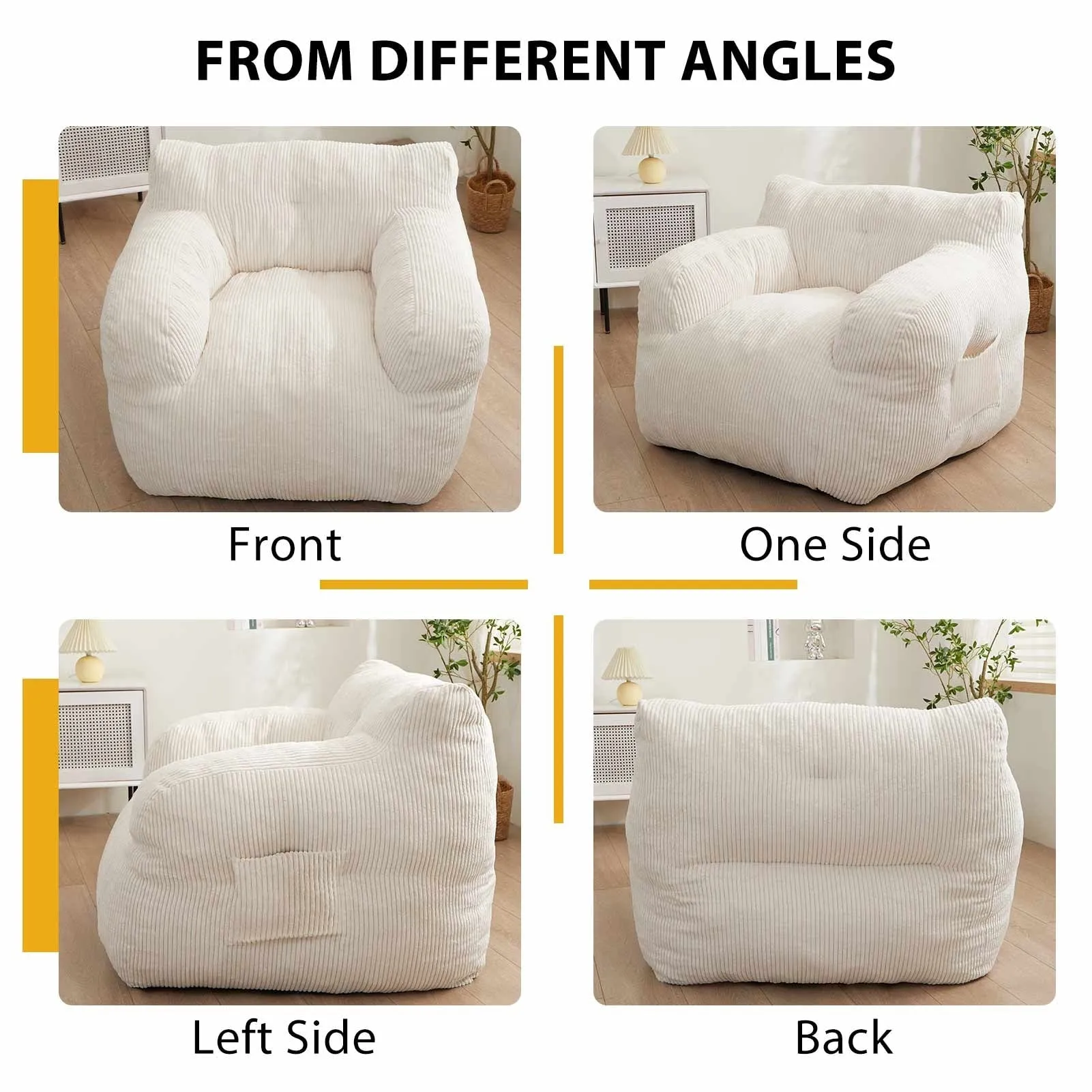 Medium Corduroy Bean Bag Chair
