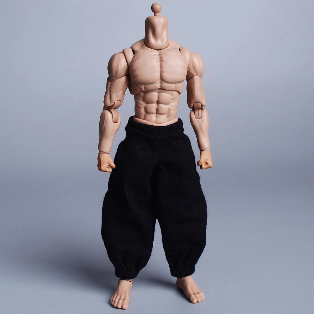Meetoget 1/12 Scale Male Figure Doll Monk Fighting Suit Clothes for 6 inch Action Figure PM007US,Black