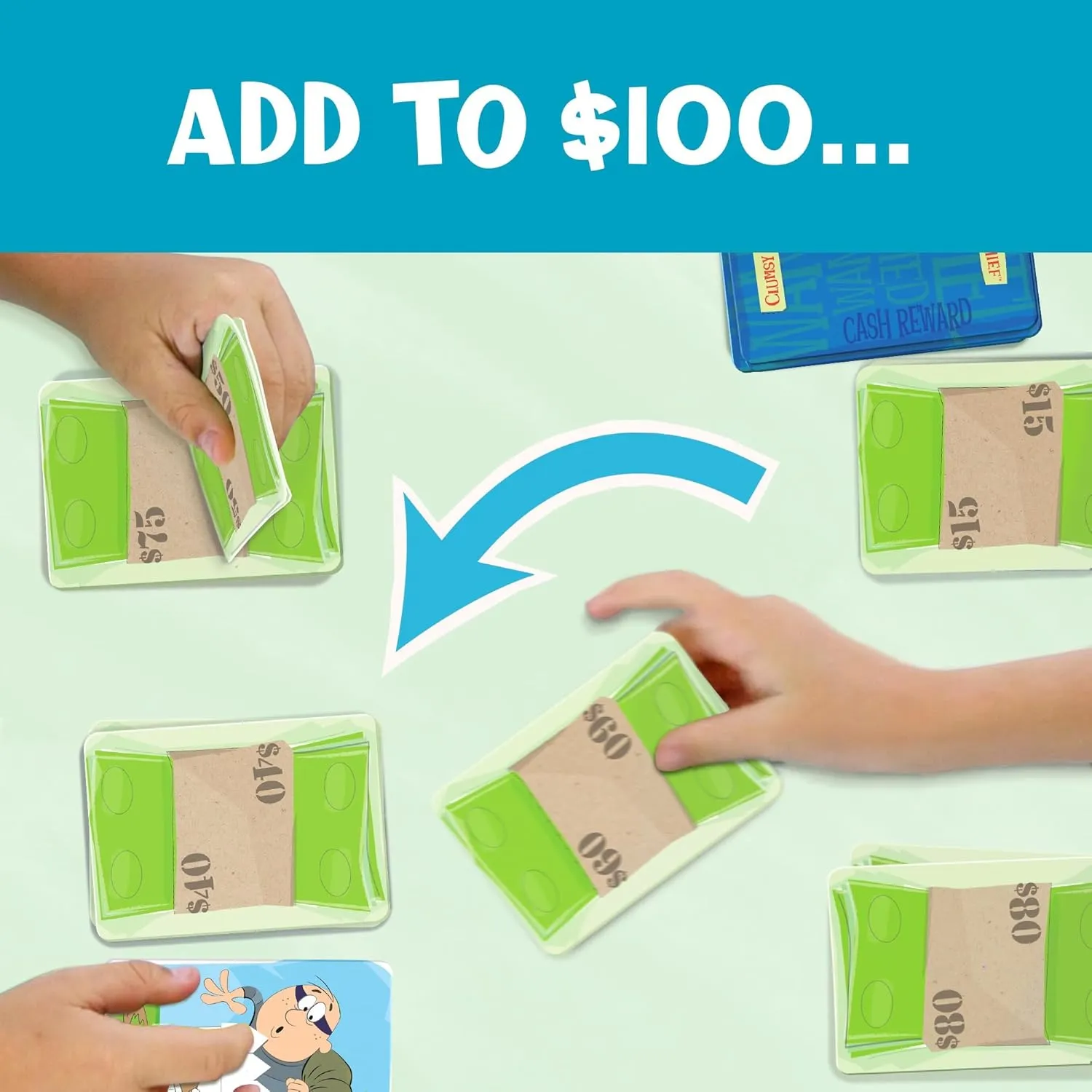 Melon Rind Clumsy Thief Math Game for Kids Ages 8 , Educational for Kid's Learning and Confidence Building, Fun Math Card Game for 3-6 Players Adding to 100