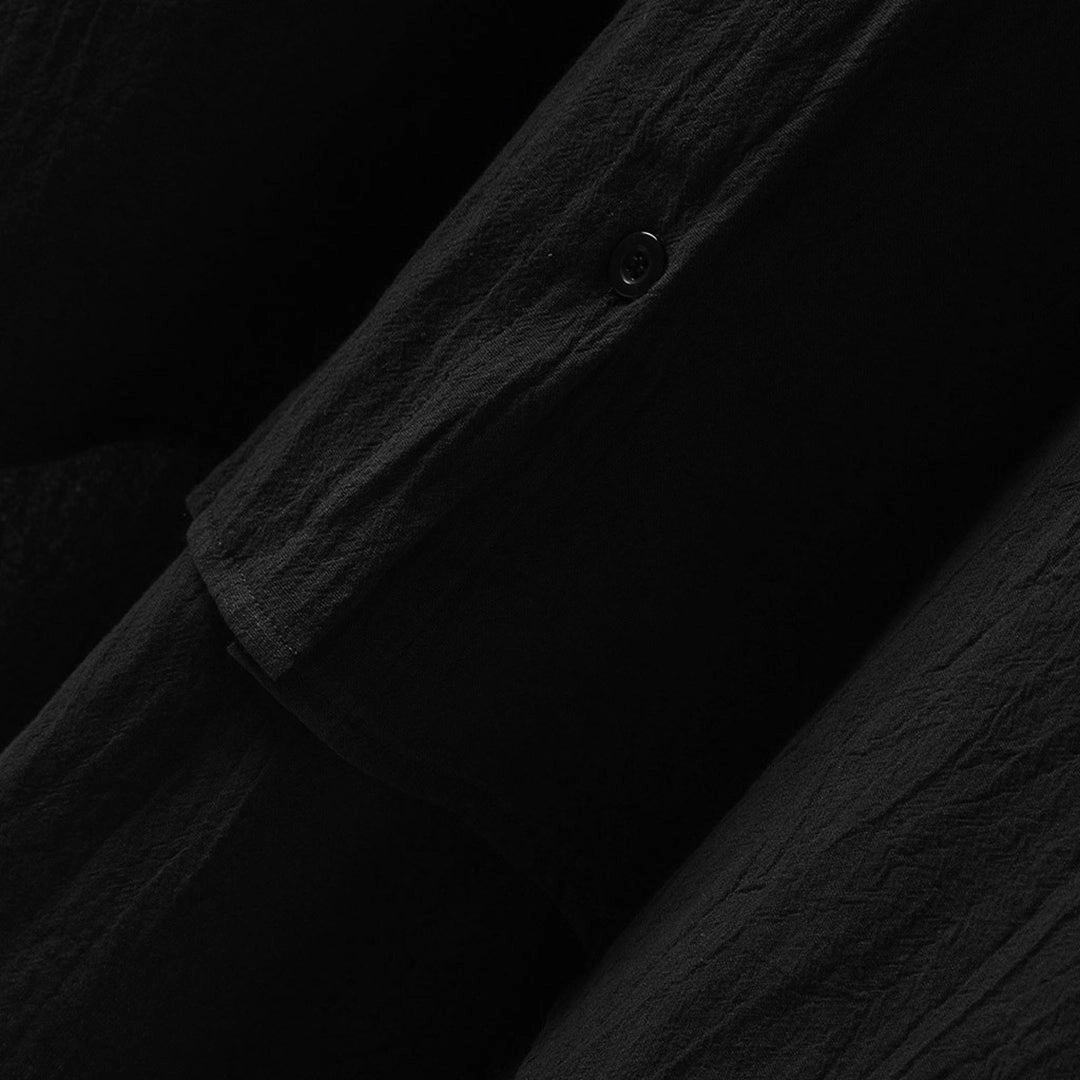 Men's Black Linen Shirt - Lightweight, Breathable, Eco-Friendly