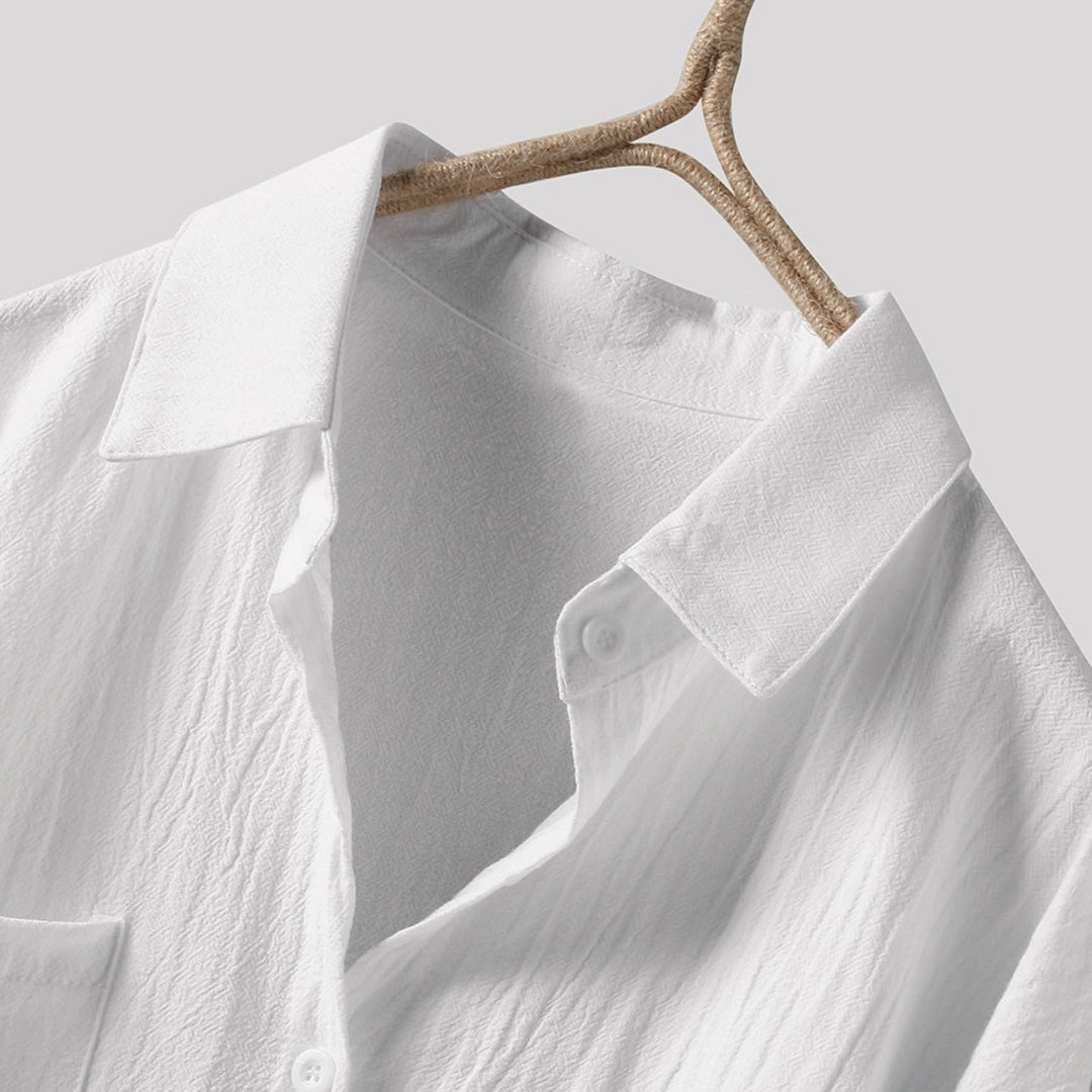 Men's Black Linen Shirt - Lightweight, Breathable, Eco-Friendly