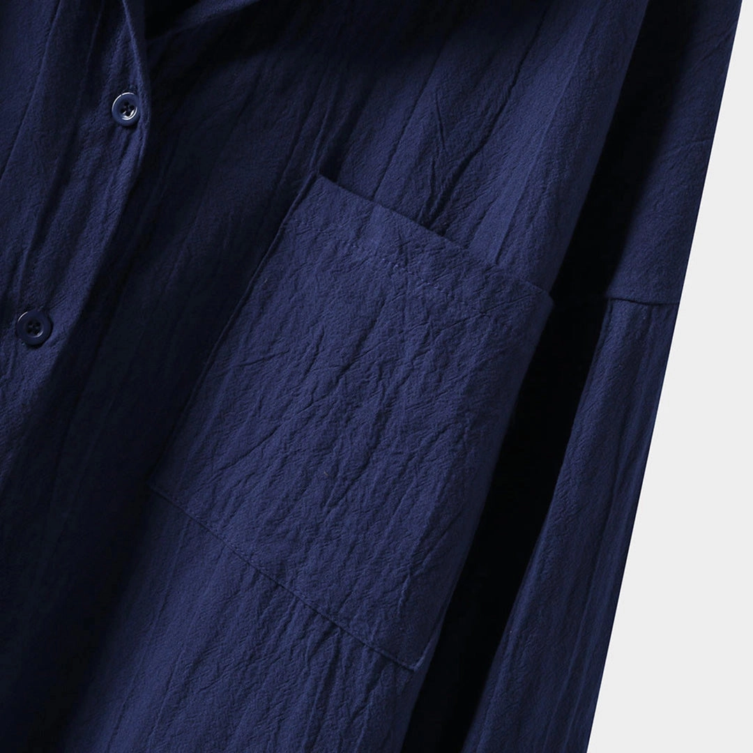 Men's Black Linen Shirt - Lightweight, Breathable, Eco-Friendly
