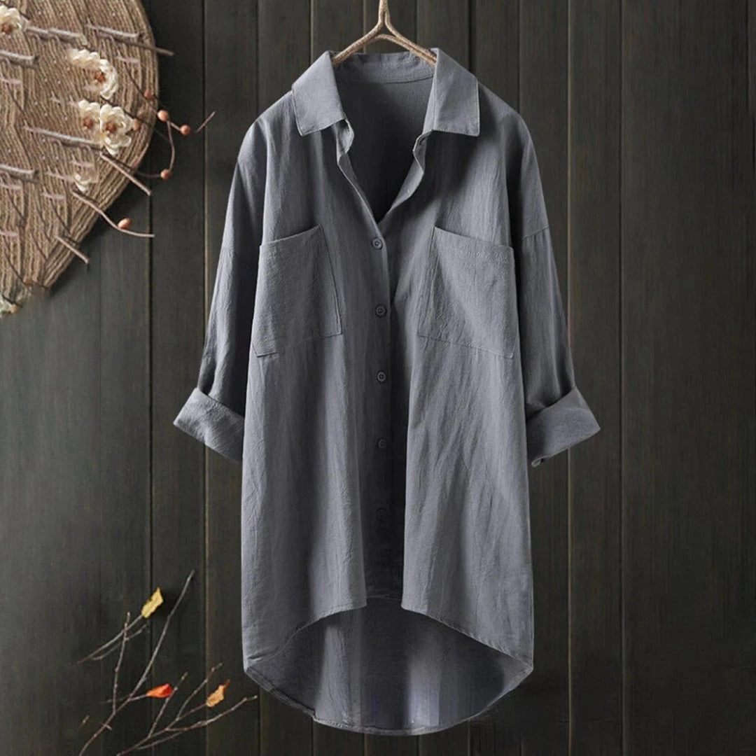 Men's Black Linen Shirt - Lightweight, Breathable, Eco-Friendly