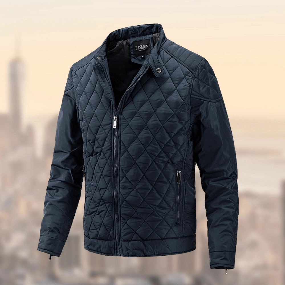 Men's Blue Lightweight Insulated Quilted Winter Jacket