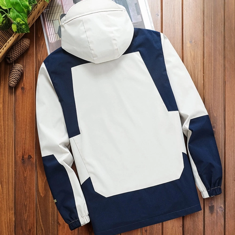 Men's Color-Block Hooded Windbreaker Jacket, Lightweight & Stylish