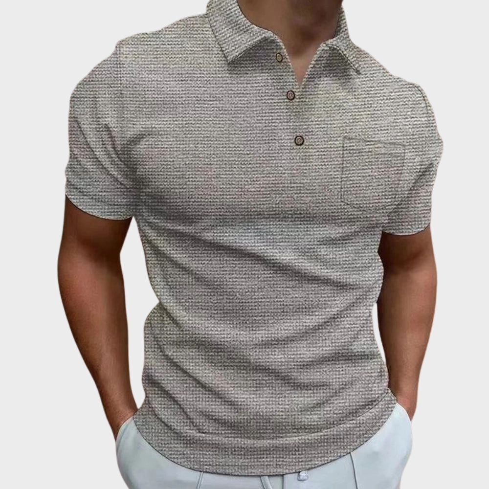 Men's Designer White Polo - Lightweight Breathable Short Sleeve