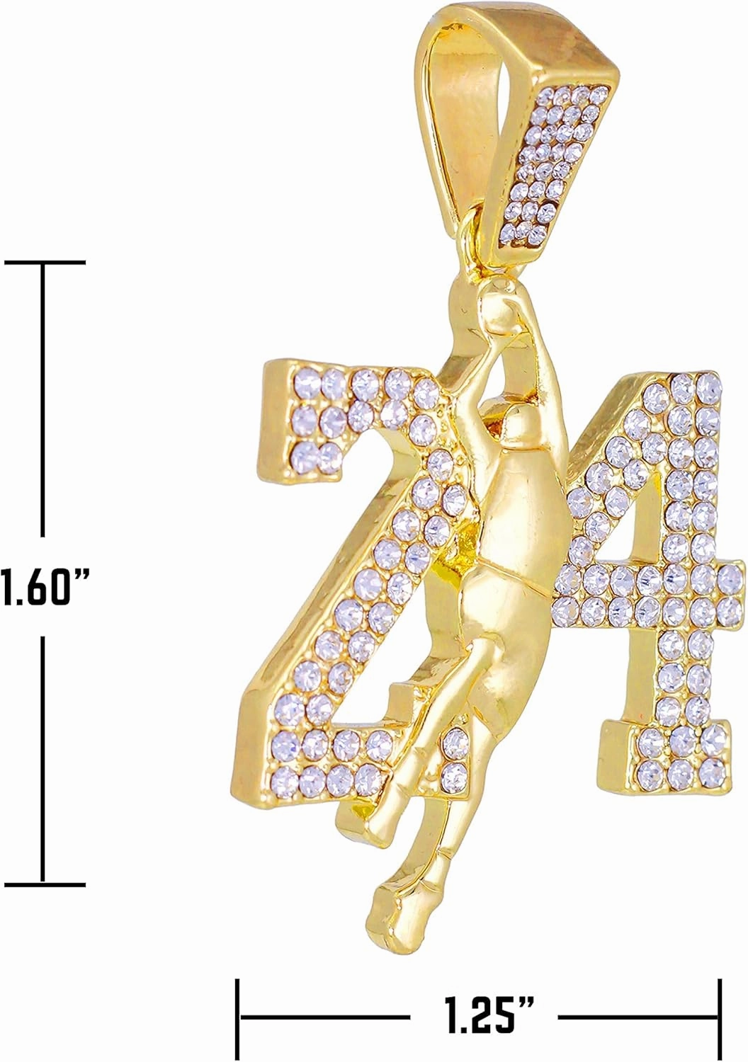 Men's Iced-Out Basketball Multi Pendant with 4mm Rope Chain – Sports-Inspired Hip-Hop Necklace