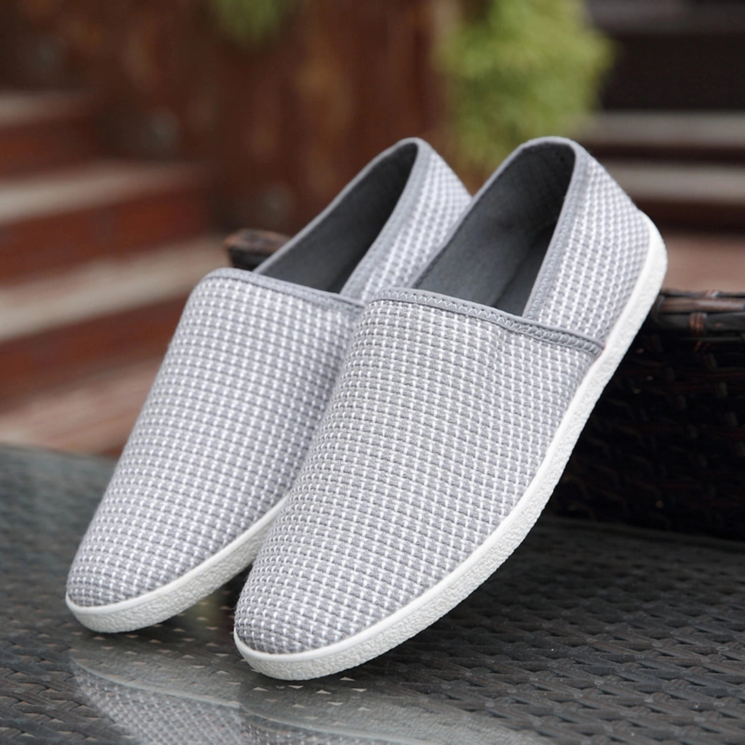 Men's White Slip-On Mesh Loafers - Lightweight Summer Footwear