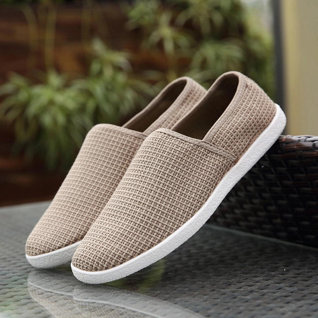 Men's White Slip-On Mesh Loafers - Lightweight Summer Footwear