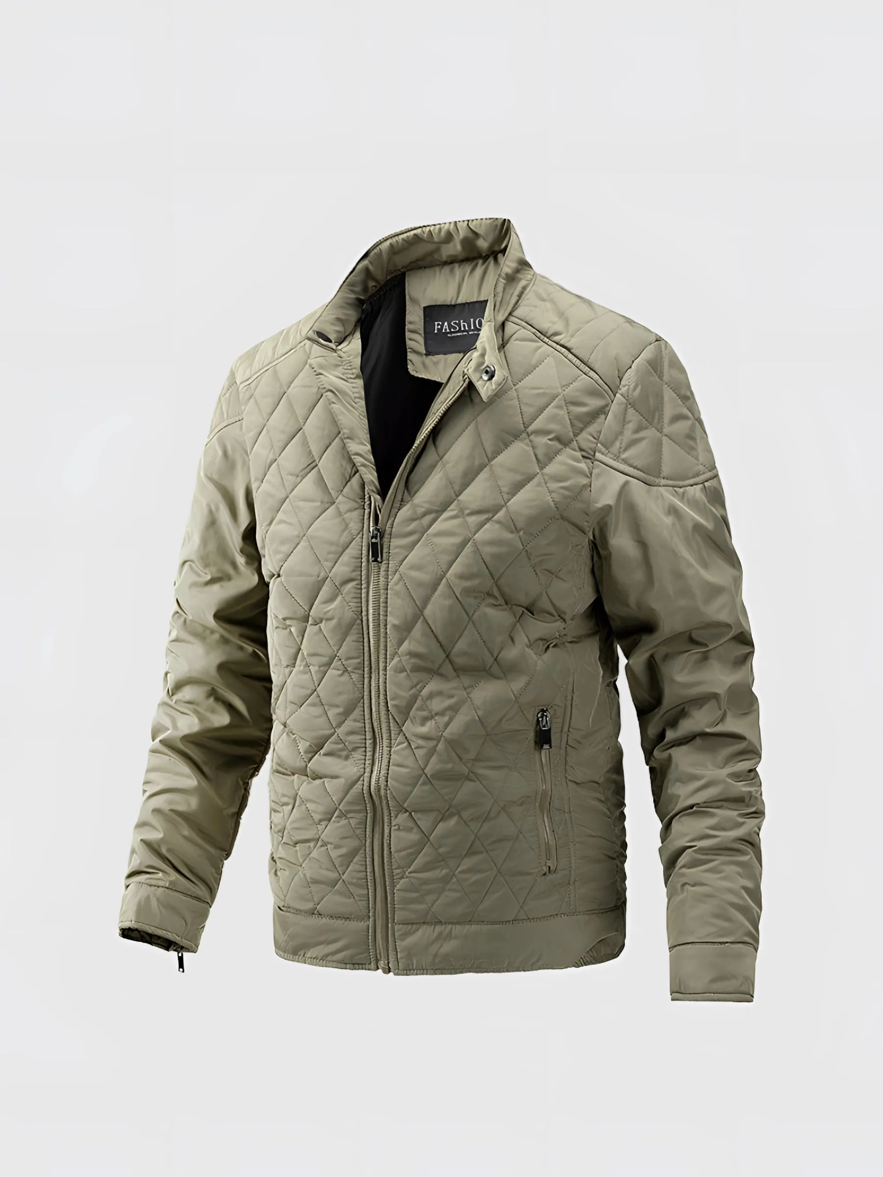 Men's Lightweight Black Quilted Jacket - Insulated Motorcycle Style