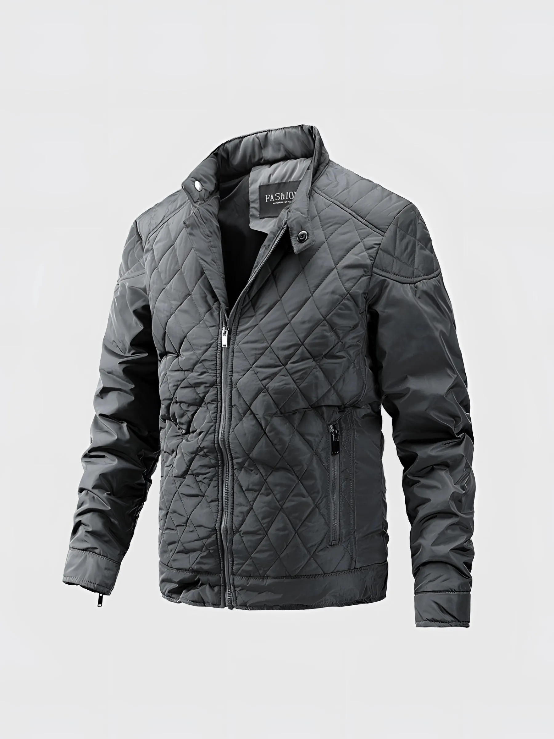 Men's Lightweight Black Quilted Jacket - Insulated Motorcycle Style