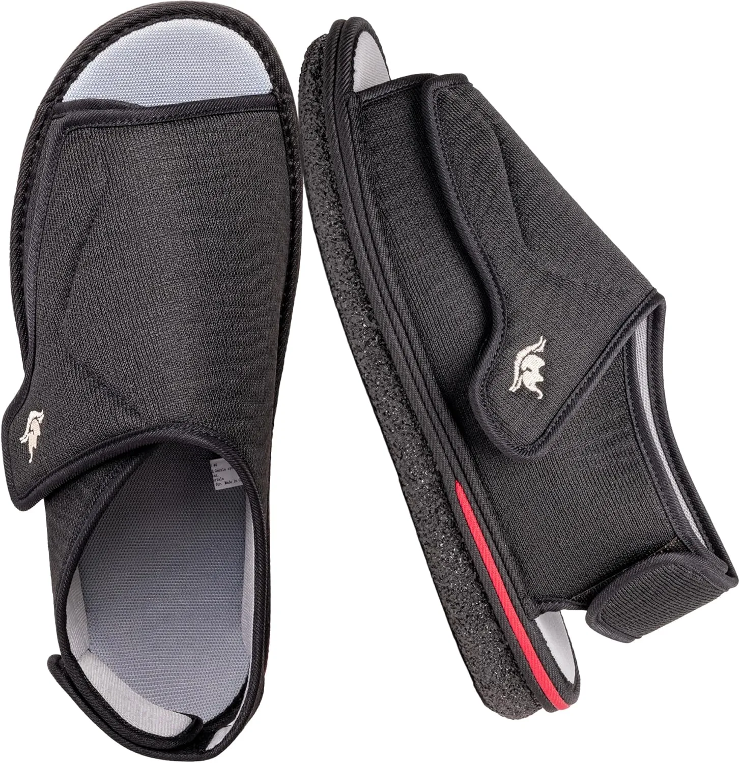 Mens Memory Foam Diabetic Slippers with Adjustable Closure, Extra Wide Comfy Warm Plush Fleece Arthritis Edema Swollen Diabetic House Shoes Machine Washable with Anti Slip Sole