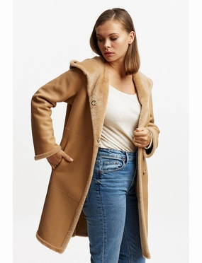 Merino lambskin jacket reversible 2in1 - camel