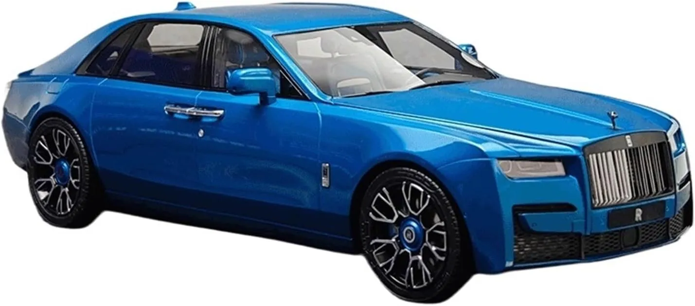 Metal Die Cast Toy Cars 1 18 for RR Rolls-Royce Ghost Collector's Edition Resin Car Model Blue Souvenir Display for Home Or Office Décor