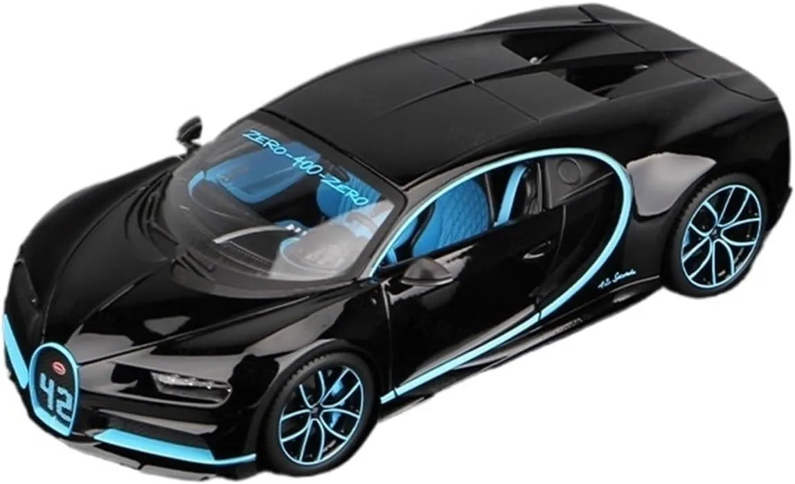 Metal Die Cast Toy Cars 1:18 for Bugatti Chiron Simulation Car Model Alloy Car Model Adult Static Casting Collection Display Black for Home Or Office Décor(Blue)