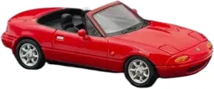 Metal Die Cast Toy Cars 1/64 for EUNOS Roadster NA6CE with TONNEAU Cover Red HJ642025AR Red Classic Car Models for Home Or Office Décor