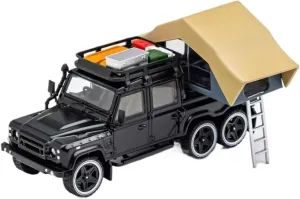 Metal Die Cast Toy Cars 1:64 for Land Rover Defender 6 * 6 Modified Version Black Alloy Small Car Model for Lovers to Collect for Home Or Office Décor