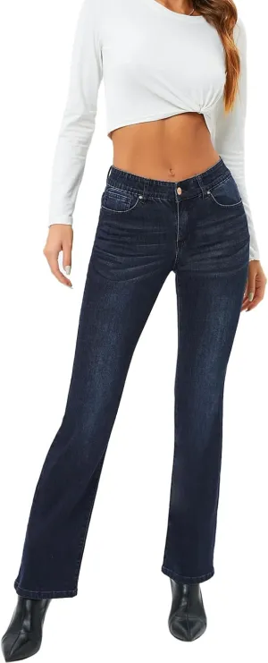 MetHera Women's Le Mel Classic Stretch Curvy Bootcut Jeans