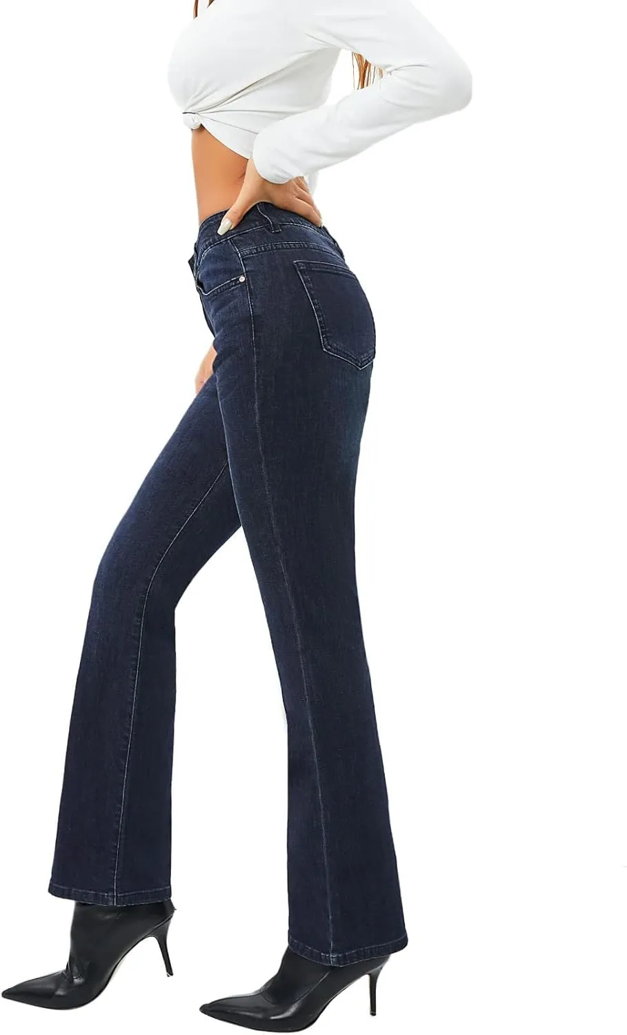 MetHera Women's Le Mel Classic Stretch Curvy Bootcut Jeans