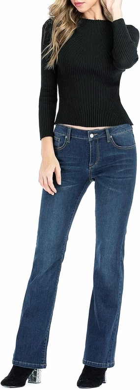MetHera Women's Le Mel Classic Stretch Curvy Bootcut Jeans