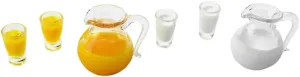 Milk Juice Set Pretend Play Toy Dollhouse Miniature Scene Mode Miniature Orange Juice Pitcher 1:12 Milk Juice Dollhouse Decoration Accessories