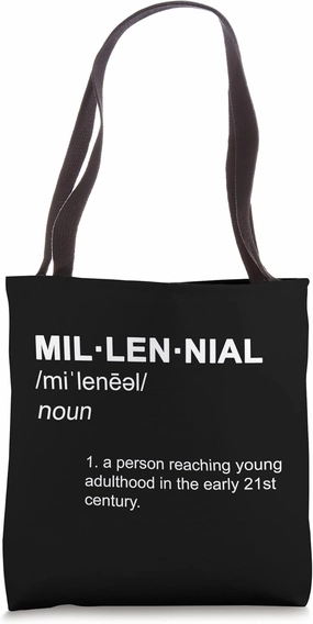 Millennial Definition Person Description Word Vocabulary Tote Bag