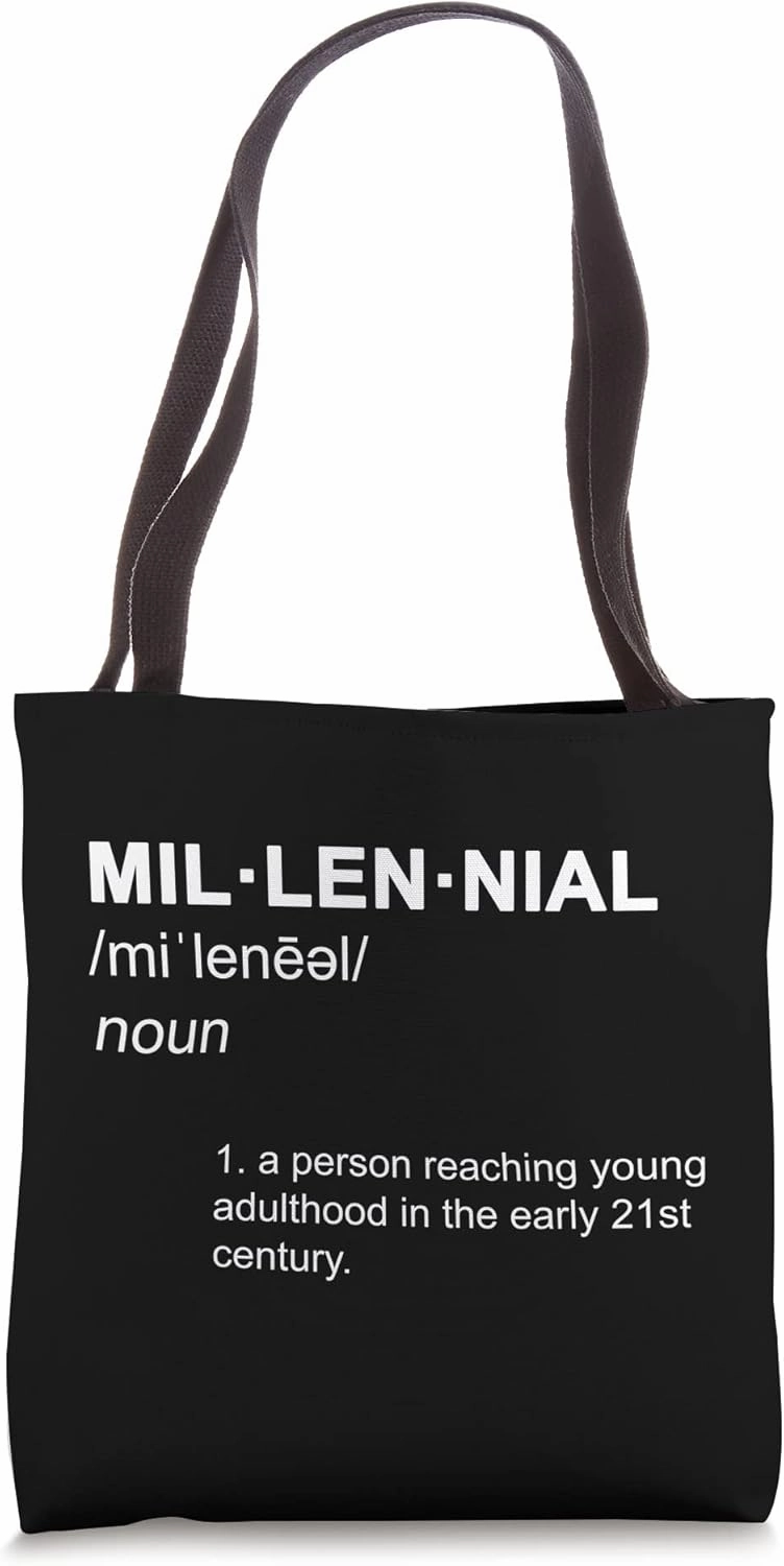 Millennial Definition Person Description Word Vocabulary Tote Bag