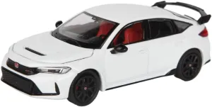 Mini Cars Replica 1/64 for Honda Civic Type-R-FL5 Alloy Car Model White Non-Door Opening Display Case Placement Race Car Birthday Party Decorations