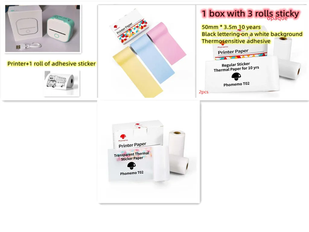 Mini-Printer, Portable Mini-Bluetooth with WiFi. Mobile Phone Pocket Printer/Label Machine