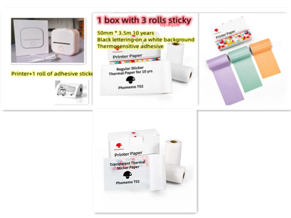 Mini-Printer, Portable Mini-Bluetooth with WiFi. Mobile Phone Pocket Printer/Label Machine