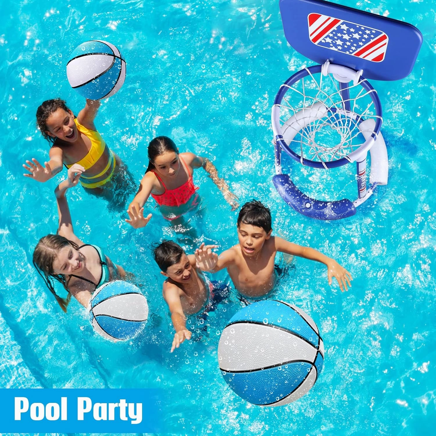 Mini Basketball Replacement 8.5 Inch Pool Basketballs Ball Hoop Indoor Outdoor Toy, Fits All Standard Swimming Pool Basketball Hoop Pool Game Toy Water Games
