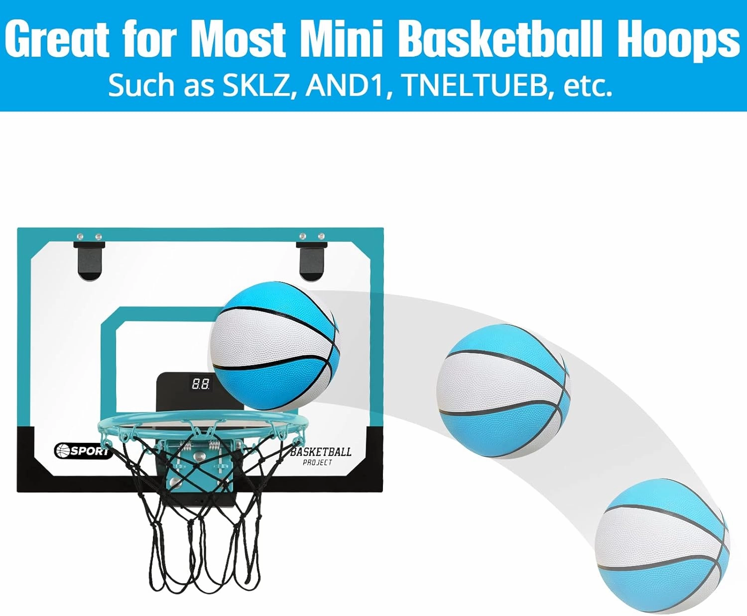 Mini Basketball Replacement 8.5 Inch Pool Basketballs Ball Hoop Indoor Outdoor Toy, Fits All Standard Swimming Pool Basketball Hoop Pool Game Toy Water Games