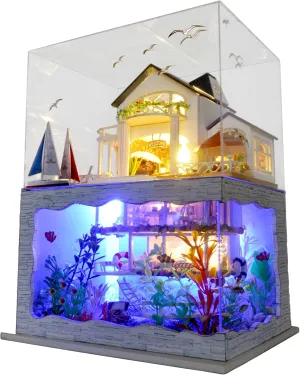 Miniature House Kit, Dollhouse Kit, Miniature Kit, DIY Mini House Building Kit for Adult Teen, Holidays in Hawaii
